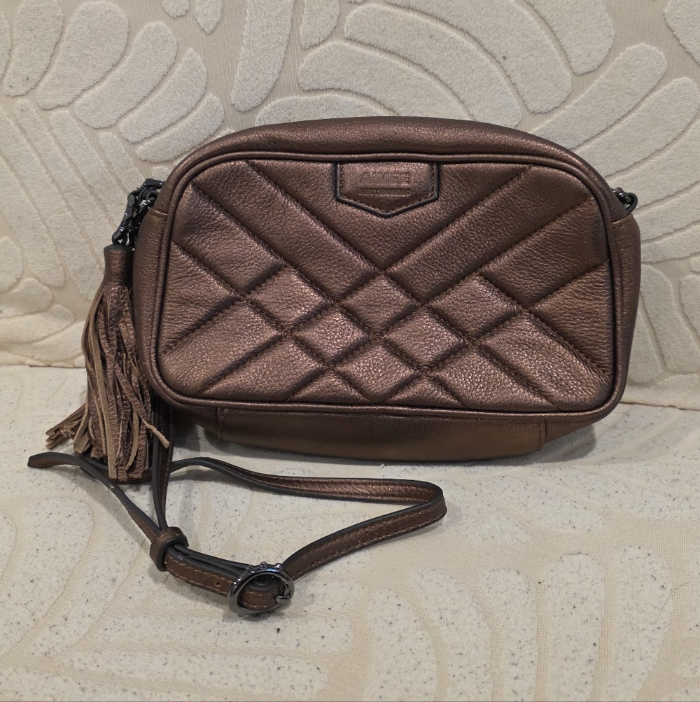 Aimee Kestenberg Metallic Bronze Quilted Crossbody Bag